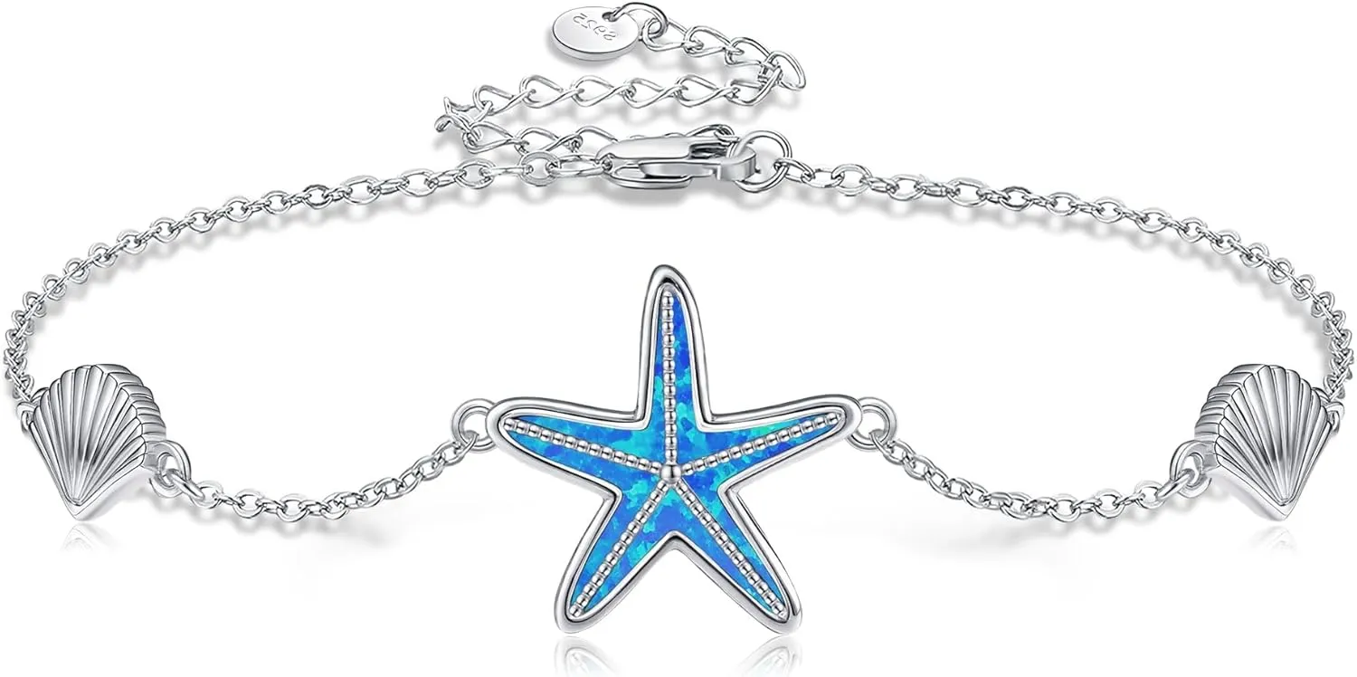 MONGAS Compass/Skull/Lotus/Evil Eye/Daisy/Starfish/Mermaid/Ladybug Bracelet Sterling Silver Tree of Life/Horseshoe/Octopus/Bee Bracelet Wave/Cat/Octopus Jewelry for Women