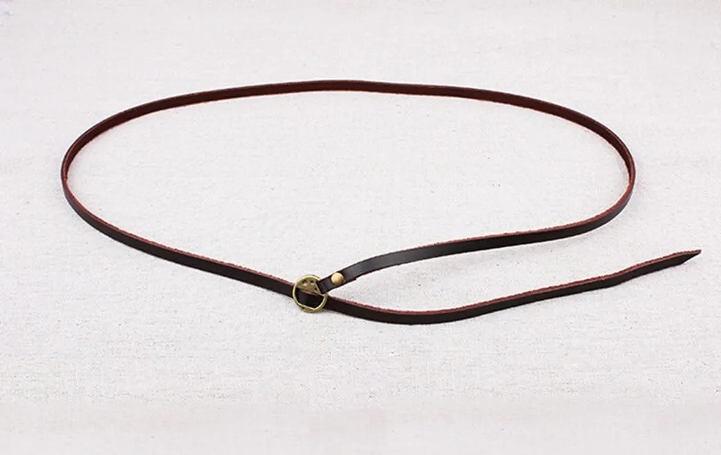 MORE FUN Multilayer Design Dark Brown Leather Cuff Bangle Thin Leather Rope Wristband Bracelet