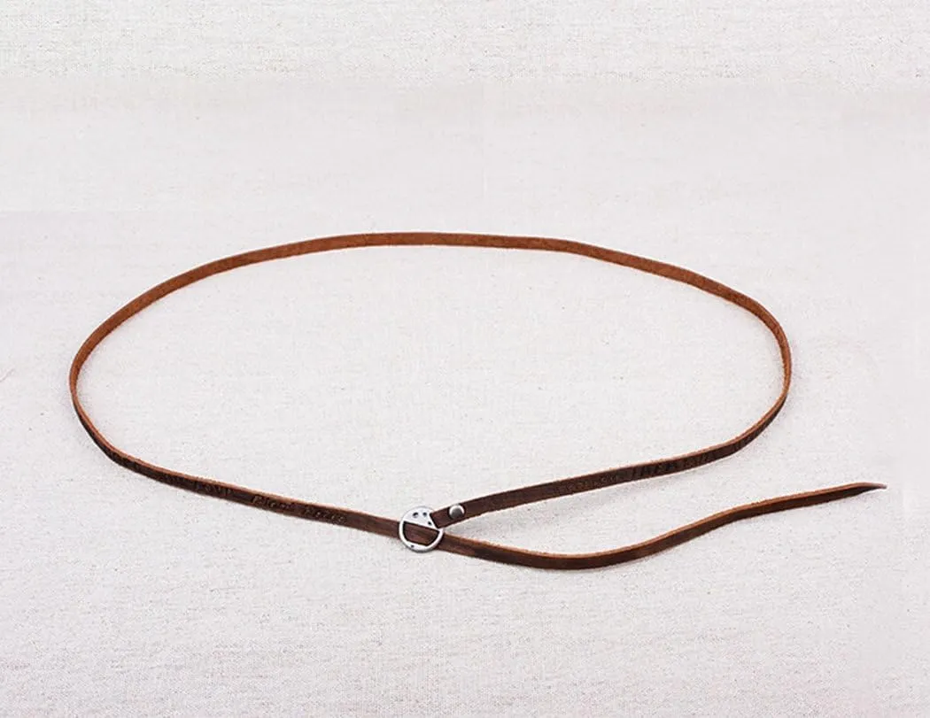 MORE FUN Multilayer Design Dark Brown Leather Cuff Bangle Thin Leather Rope Wristband Bracelet