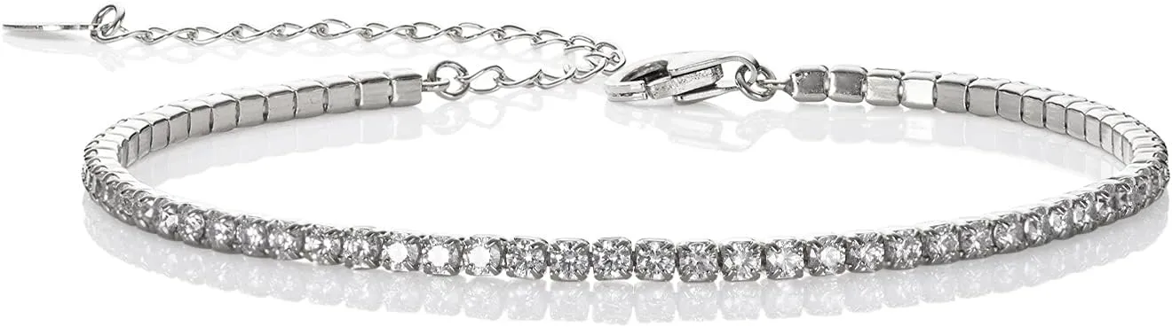 namana 925 Sterling Silver Tennis Bracelets for Women, Dainty Tennis Bracelet for Women set with Cubic Zirconia Stones, Dainty Sterling Silver Jewelry Gifts for Women