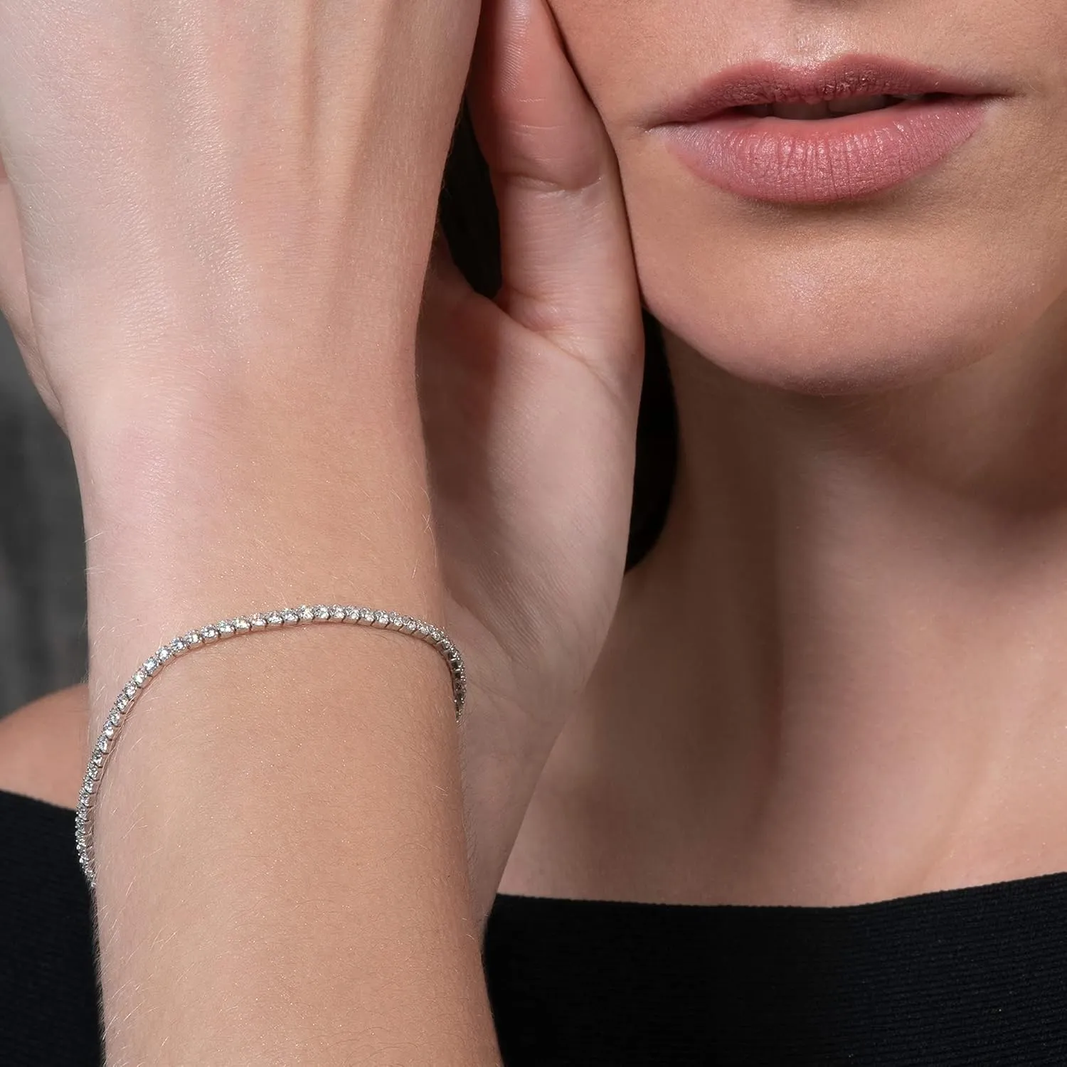 namana 925 Sterling Silver Tennis Bracelets for Women, Dainty Tennis Bracelet for Women set with Cubic Zirconia Stones, Dainty Sterling Silver Jewelry Gifts for Women