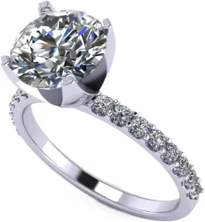 NANA Jewels 1.00ct to 4.00ct Simulated Diamond Engagement Ring Round Solitaire Sterling Silver 10k-14k