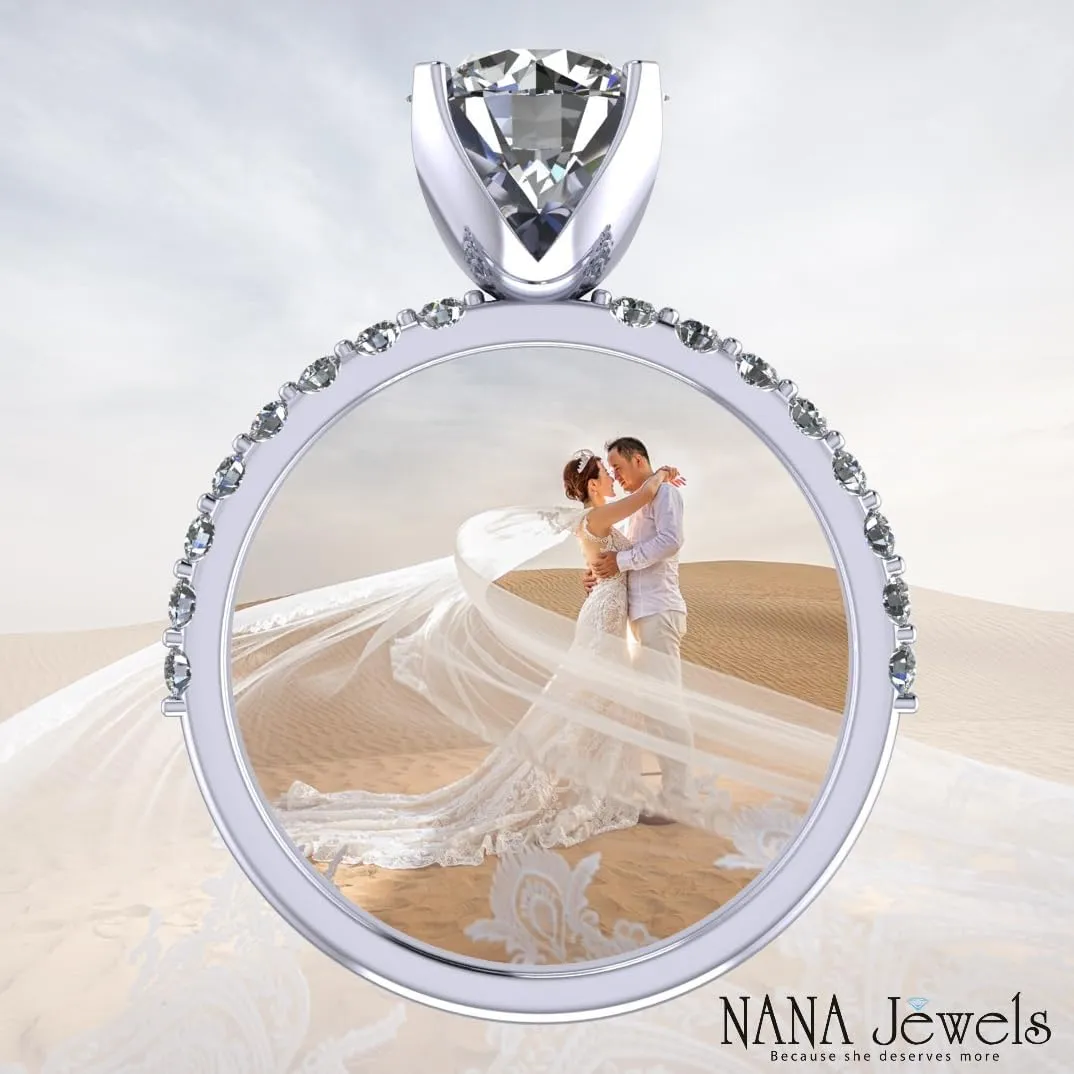 NANA Jewels 1.00ct to 4.00ct Simulated Diamond Engagement Ring Round Solitaire Sterling Silver 10k-14k