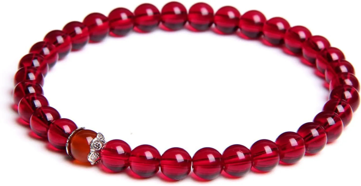 Natural Stone Handmade Bracelet for Women Men 6mm Garnet Beads Bracelets Red Braslet Yoga Meditation Jewelry Friendship Gifts