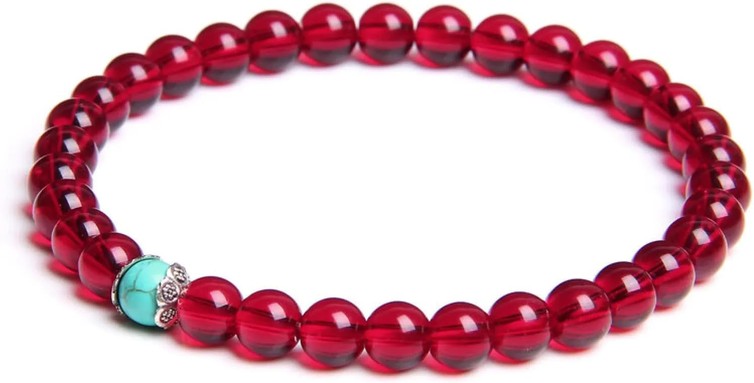 Natural Stone Handmade Bracelet for Women Men 6mm Garnet Beads Bracelets Red Braslet Yoga Meditation Jewelry Friendship Gifts