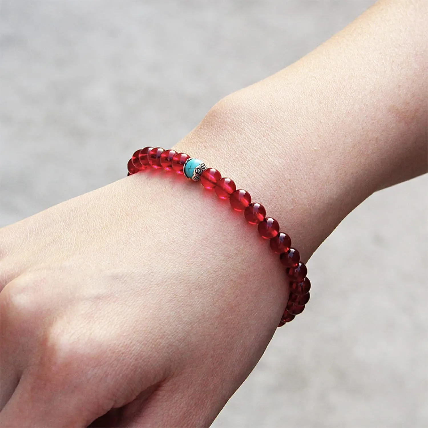 Natural Stone Handmade Bracelet for Women Men 6mm Garnet Beads Bracelets Red Braslet Yoga Meditation Jewelry Friendship Gifts