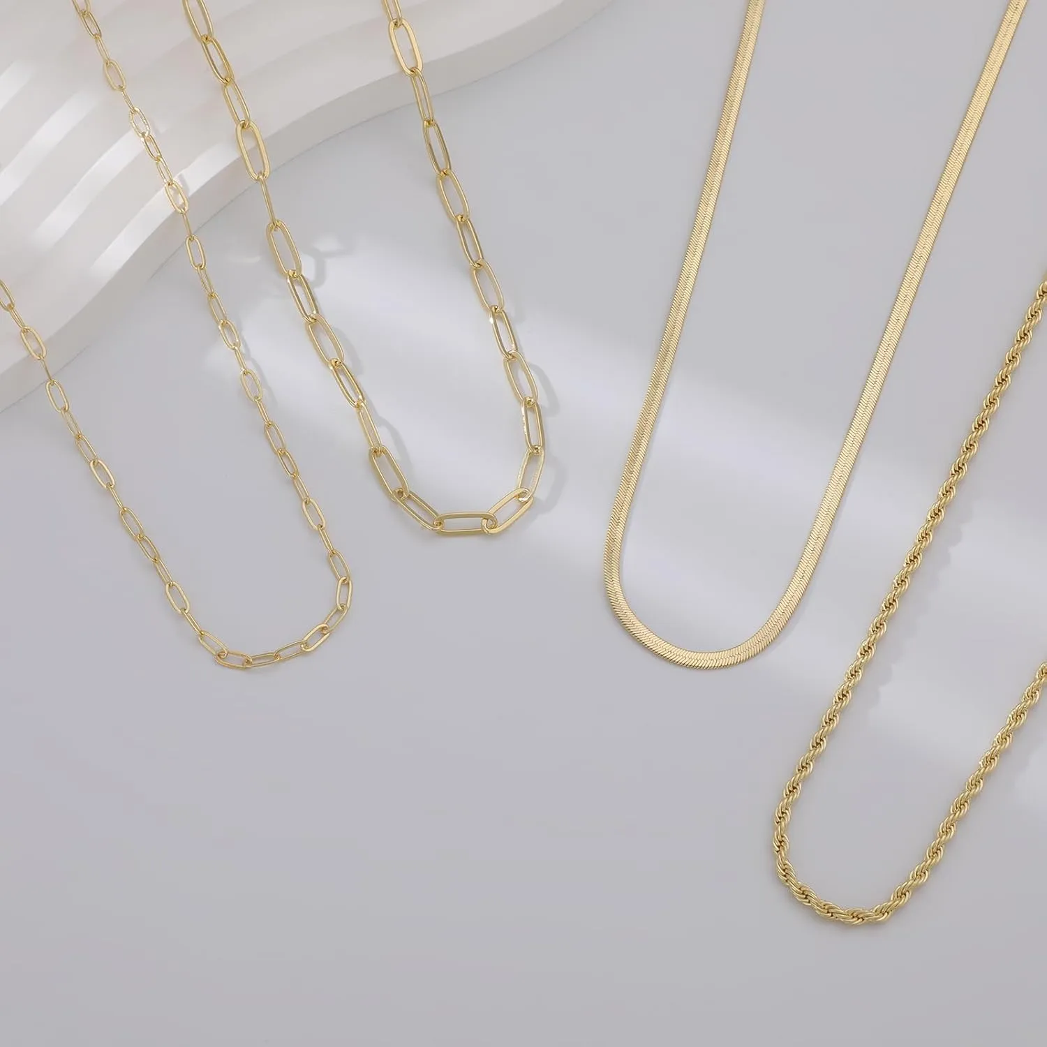 Necklace for Women 14K Real Gold Plated Dainty Diamond Pendant Choker Simple Trendy Charm Chain Necklace Jewelry Gift