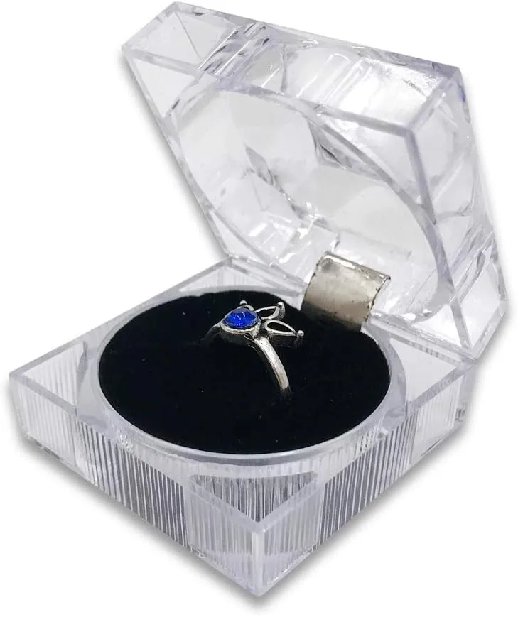 N'icePackaging - Acrylic Display Jewelry Box w/Black foam cushion - For Rings/Earrings/Pendants/Bracelets/Watches (3 Qty Single-Ring)