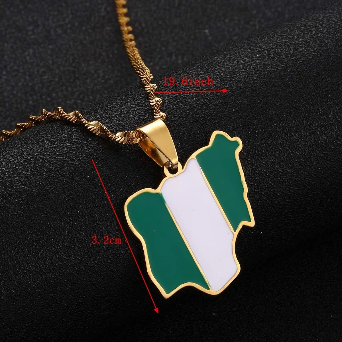Nigeria Map Flag Pendant Necklaces Silver/Gold Color Nigerian Jewelry