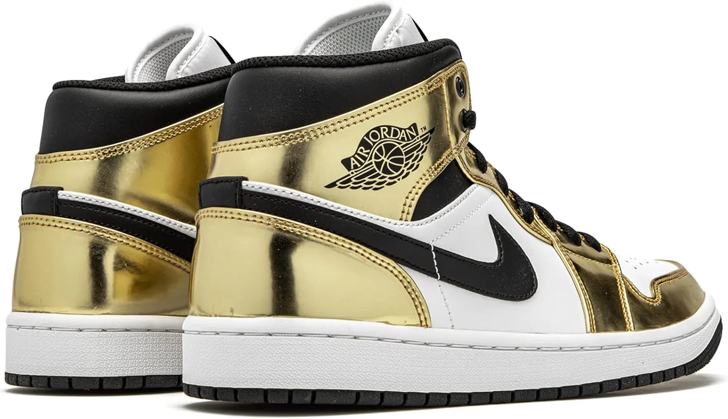 Nike Jordan 1 Mid Metallic Gold White Men's