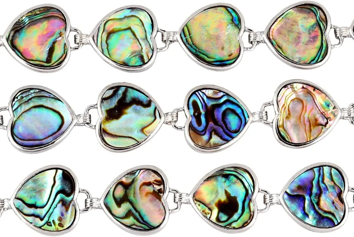 Nupuyai Handmade Paua/Abalone Shell Bracelet Jewelry for Women Men, Adjustable Natural Shell Bracelet Bangle