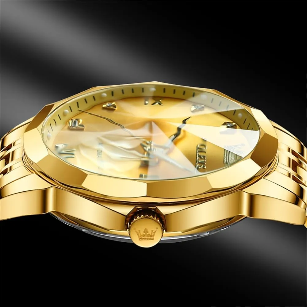OLEVS Watch for Men Automatic Classic Mechanical Watch Diamond Mirror Stainless Steel Dress Casual Waterproof Day/Date Calendar