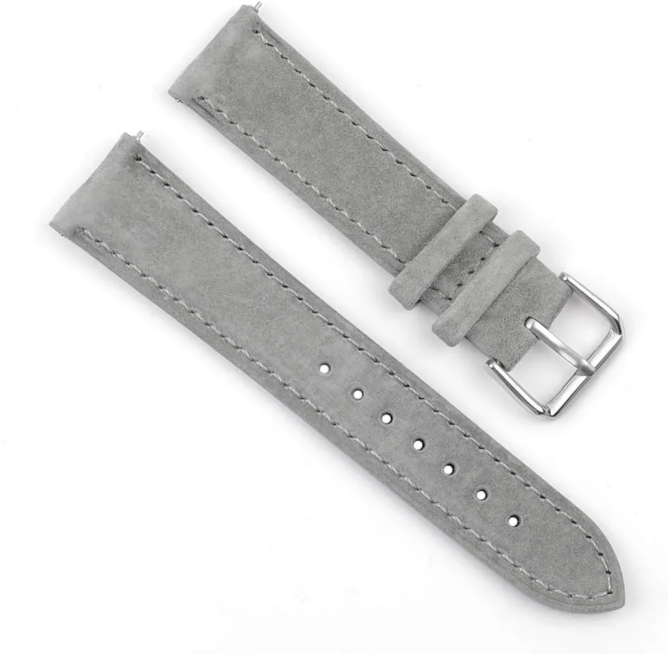 Onthelevel Suede Watch Strap-18mm 19mm 20mm 22mm 24mm Suede Leather with Black Leather Back Watch Band for Men or Women