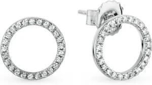 Open Circle Diamond (0.30ct) Stud Earring, 14k Gold Minimalist Stud, Open Circle Earring, Round Unique Piercing, Gifts For Women.