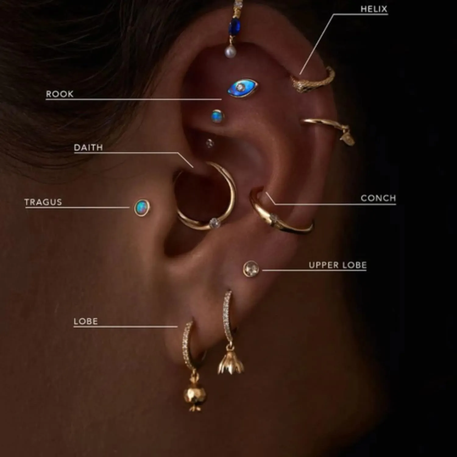 Open Circle Diamond (0.30ct) Stud Earring, 14k Gold Minimalist Stud, Open Circle Earring, Round Unique Piercing, Gifts For Women.