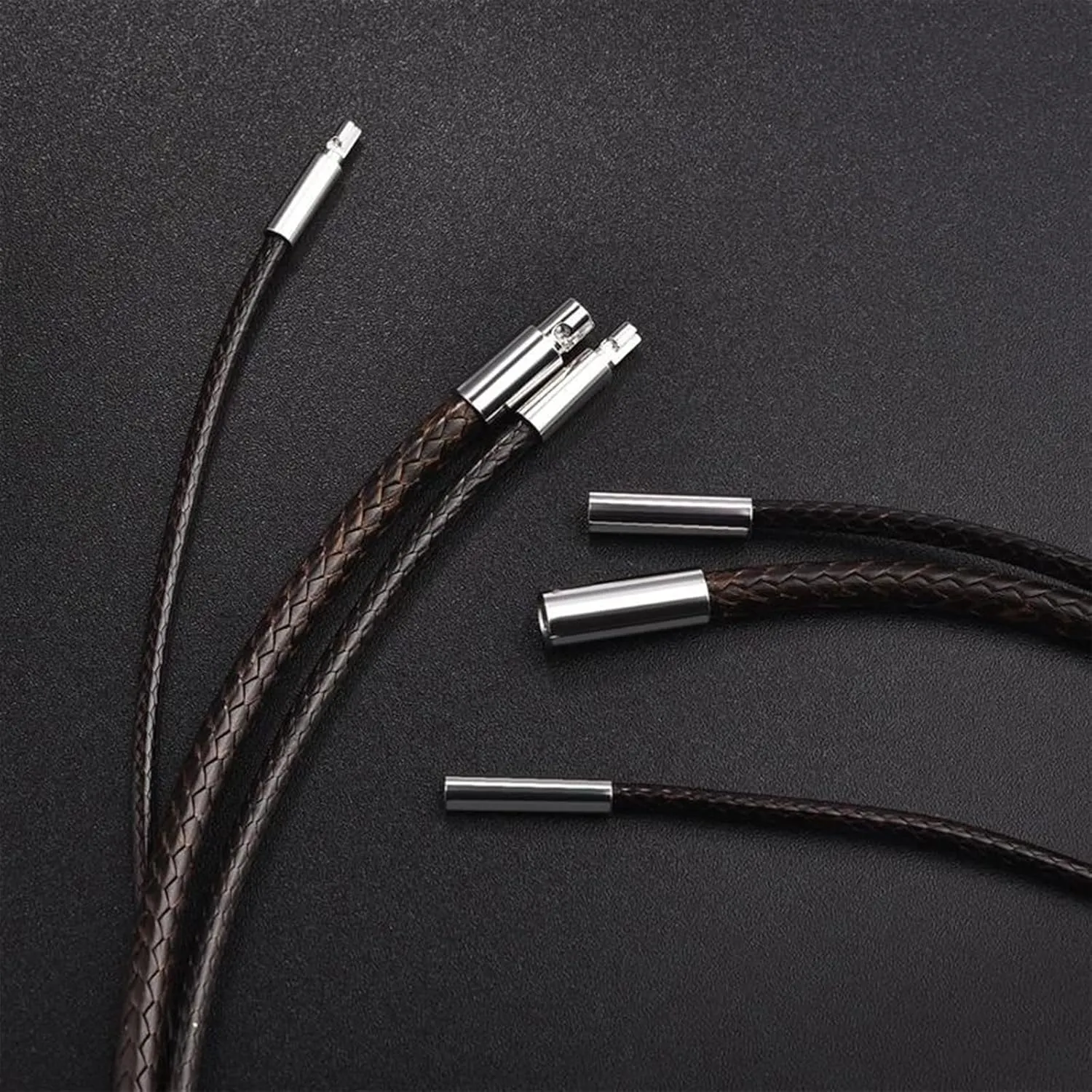 Otxas Leather Necklace Cord, 18inch-24inch Waterproof Rope Necklace for Men Women, 316L Stainless Steel Clasp, 23mm Width Leather Necklaces for Mens