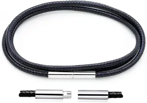 Otxas Leather Necklace Cord, 18inch-24inch Waterproof Rope Necklace for Men Women, 316L Stainless Steel Clasp, 23mm Width Leather Necklaces for Mens