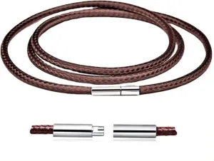 Otxas Leather Necklace Cord, 18inch-24inch Waterproof Rope Necklace for Men Women, 316L Stainless Steel Clasp, 23mm Width Leather Necklaces for Mens