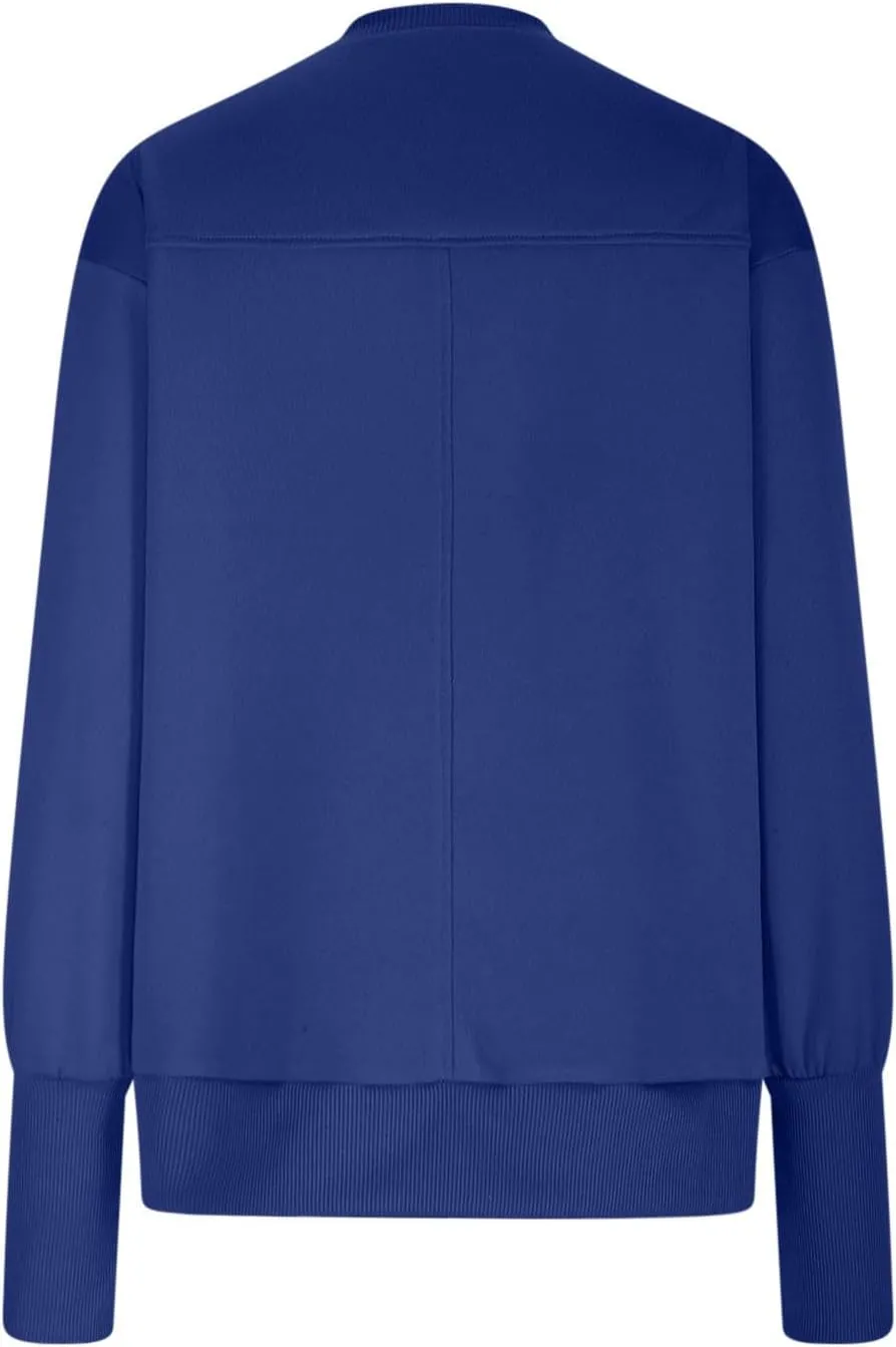 Oversized Crewneck Sweatshirt Women High Low Fleece Pullover Side Slit Drop Shoulder Soft Fall Sweatshirts No Hood