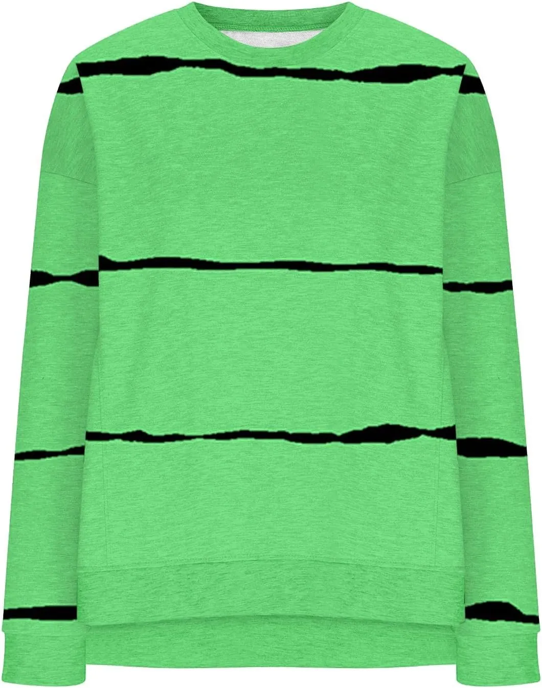 Oversized Striped Sweatshirts for Women Loose Side Slit High Low Hem Pullover Sweatshirts Autumn Casual Sports Hoodie