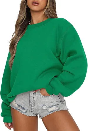 Oversized Sweatshirt for Women Fall Fashion 2024 Crewneck Pullover Tops Loose Casual Preppy Winter Clothes Outfits
