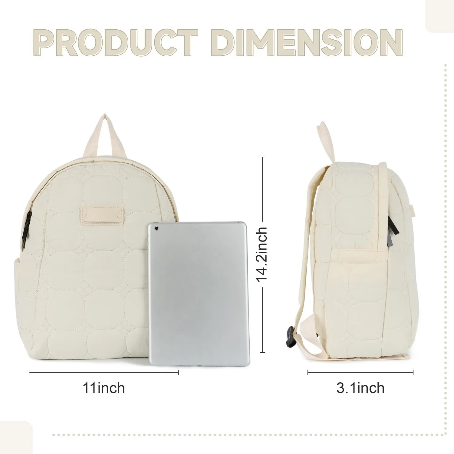 Oweisong Quilted Puffer Backpack for Women Small Lightweight Puffy Daypack Casual Travel Designer Bag for Ladies