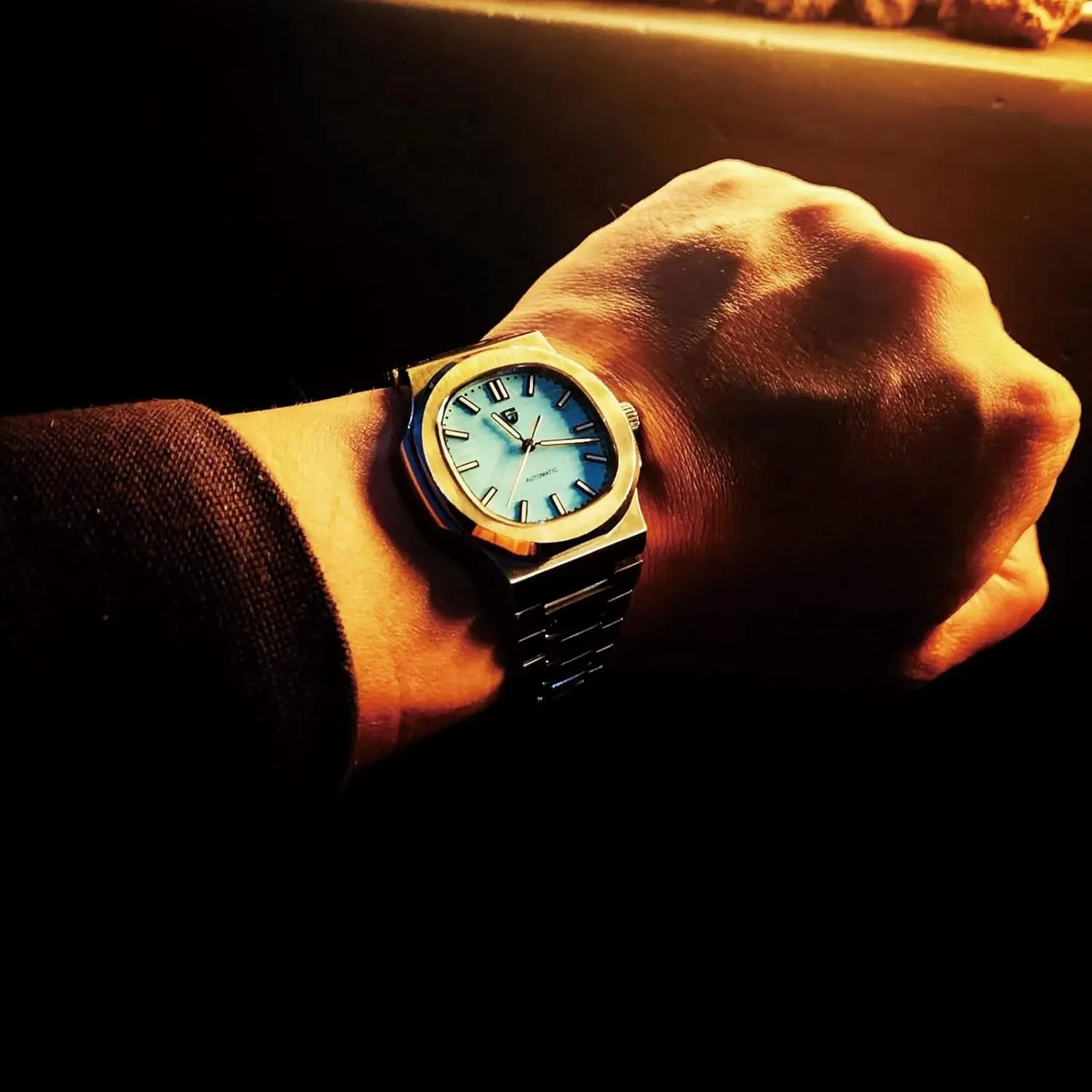 Pagani Design Men's Automatic Watch, Automatic Chronograph, Business Watch, Men's Stainless Steel Bracelet, Sapphire Watch, 100M Water Resistant, ST16 Automatic Movement