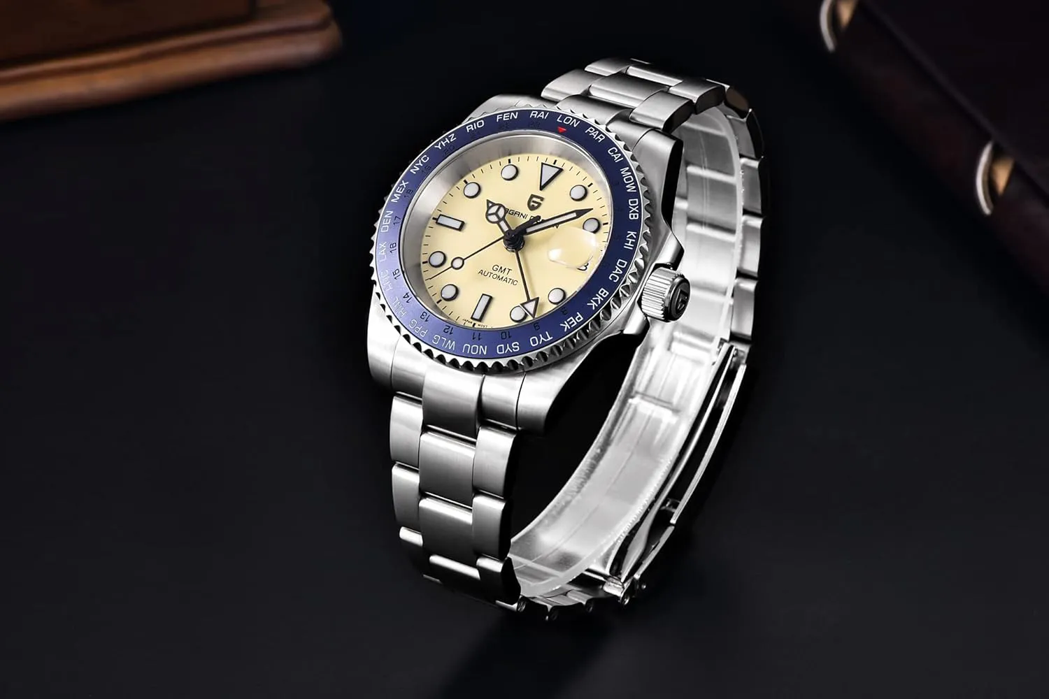 Pagani Design Watches for Men Automatic GMT NH34 PD1758 TMI Japan Movement Sapphire Glass Waterproof Watch