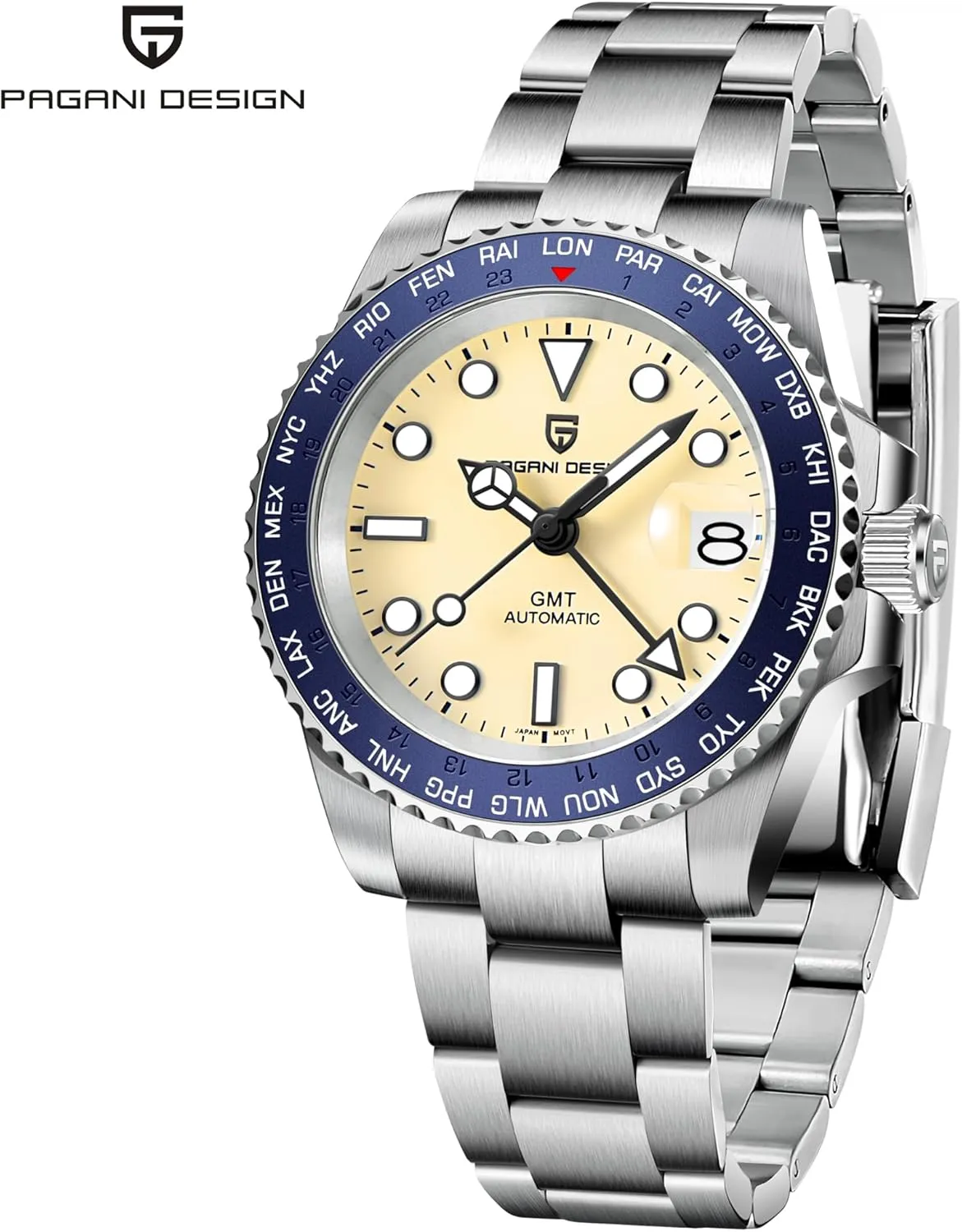 Pagani Design Watches for Men Automatic GMT NH34 PD1758 TMI Japan Movement Sapphire Glass Waterproof Watch