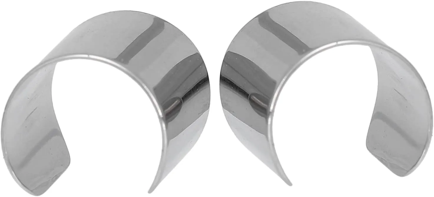 PartyKindom 2Pcs Stainless Steel Ear Cuff for Men Women Non Piercing Clip Earring Stylish Design Unique Fashion Jewelry present for Friends Eye Catching Accessory