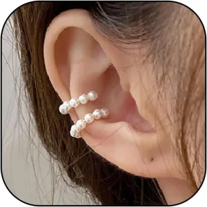 Pearl Ear Cuffs - Non-Piercing Cartilage Earrings for Women - Stocking Stuffers & Jewelry Gifts