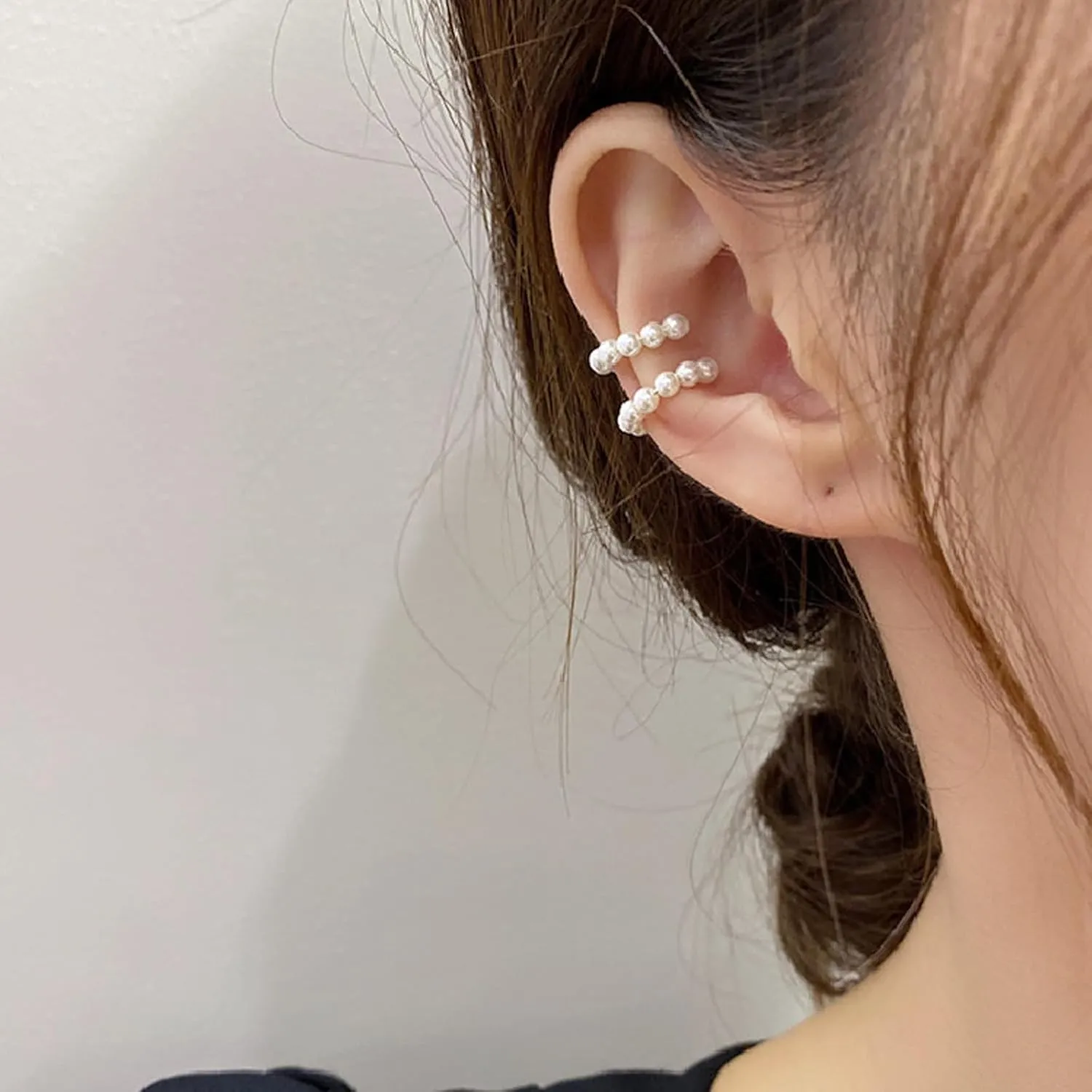 Pearl Ear Cuffs - Non-Piercing Cartilage Earrings for Women - Stocking Stuffers & Jewelry Gifts