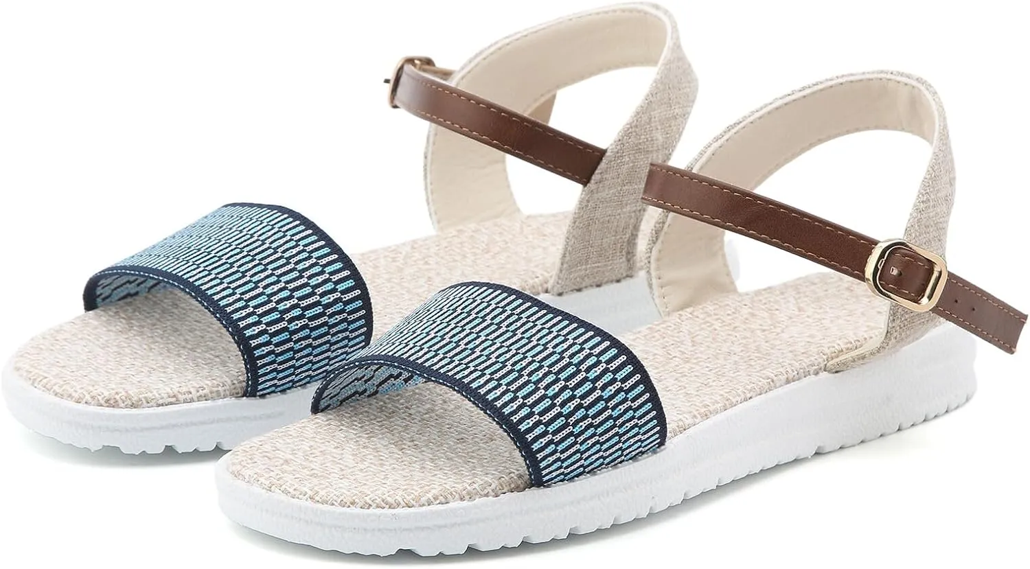 peqiut Sandals Womens Dressy Flat Platform Sandals Orthopedic Dressy Boho Sandals Slippers Jelly Studded Sandals for Women