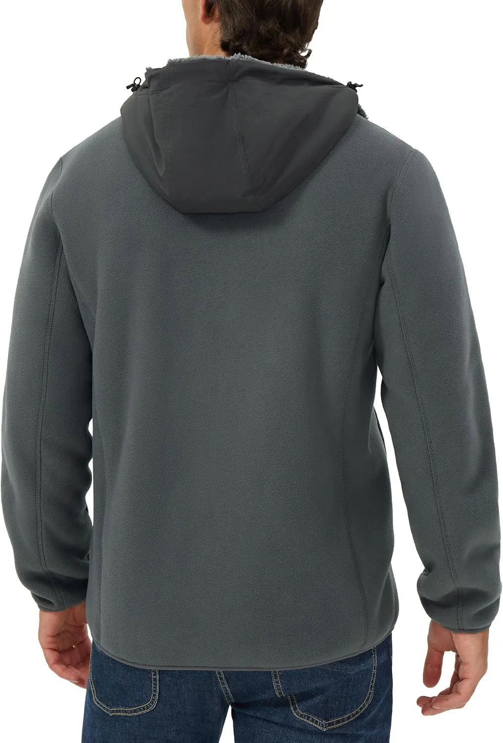 Pioneer Camp Men's Polar Fleece Jacket Sherpa Lined Warm Full Zip Up Hoodie Heavyweight Winter Jacket with Hood Outerwear