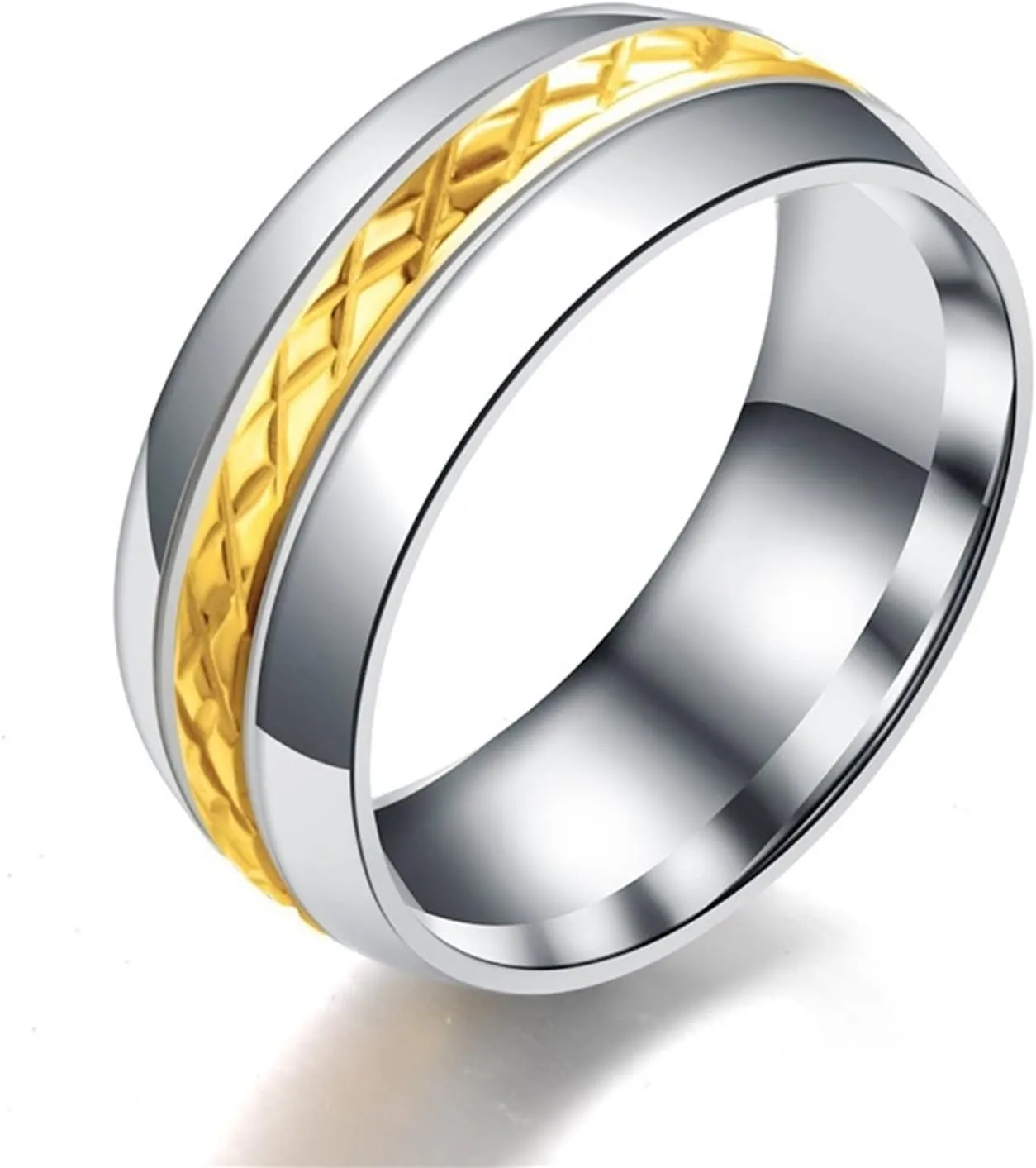Promise Ring Silver Gold, Stainless Steel Rings Mesh Shaped