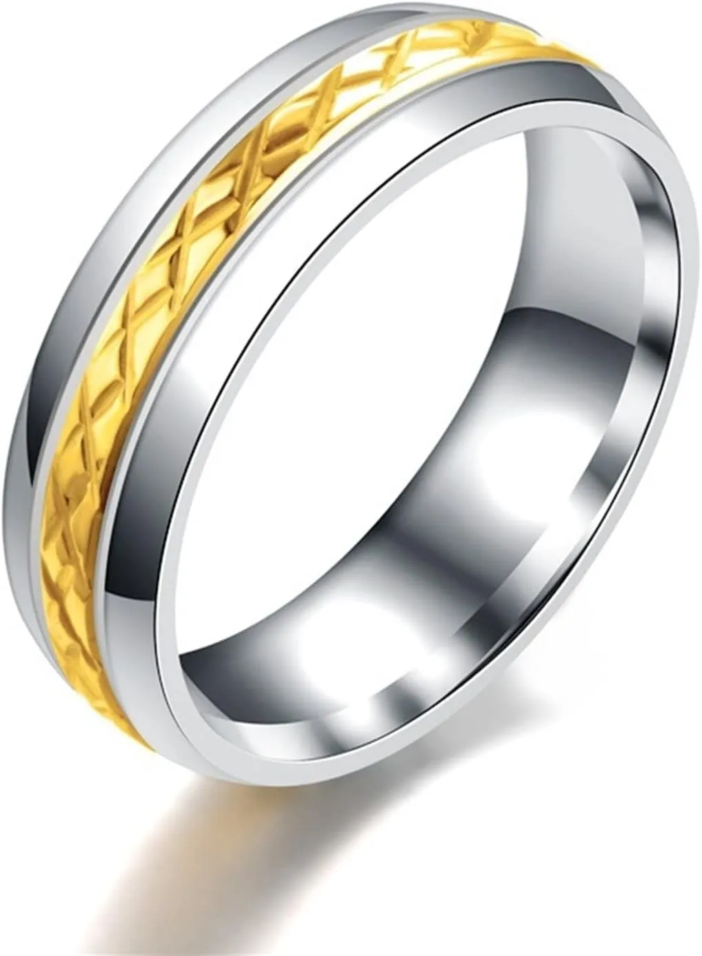 Promise Ring Silver Gold, Stainless Steel Rings Mesh Shaped