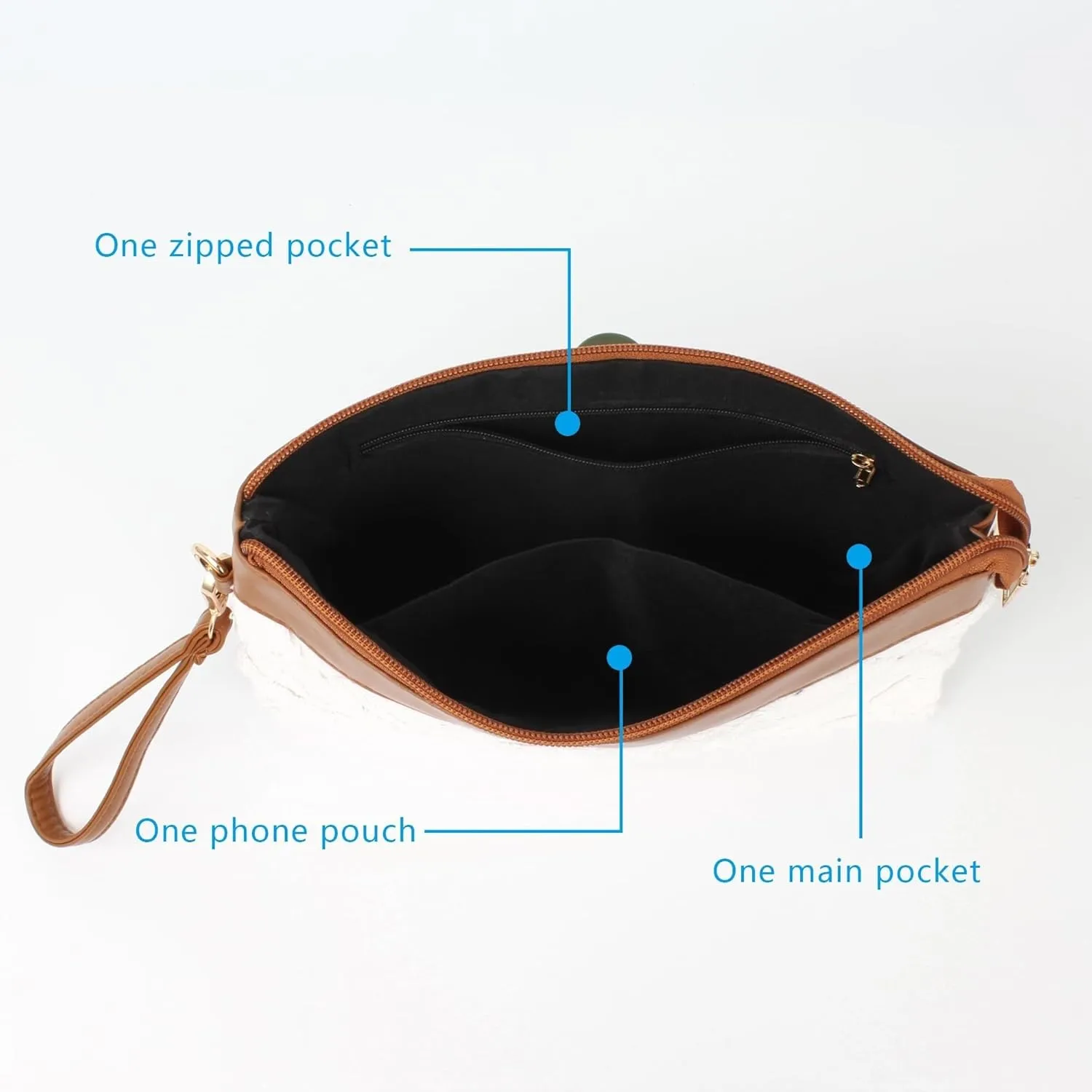 Pu Leather Clutch Handbag Rhombus Pattern Wristlet Women Distressed Denim Evening Purse