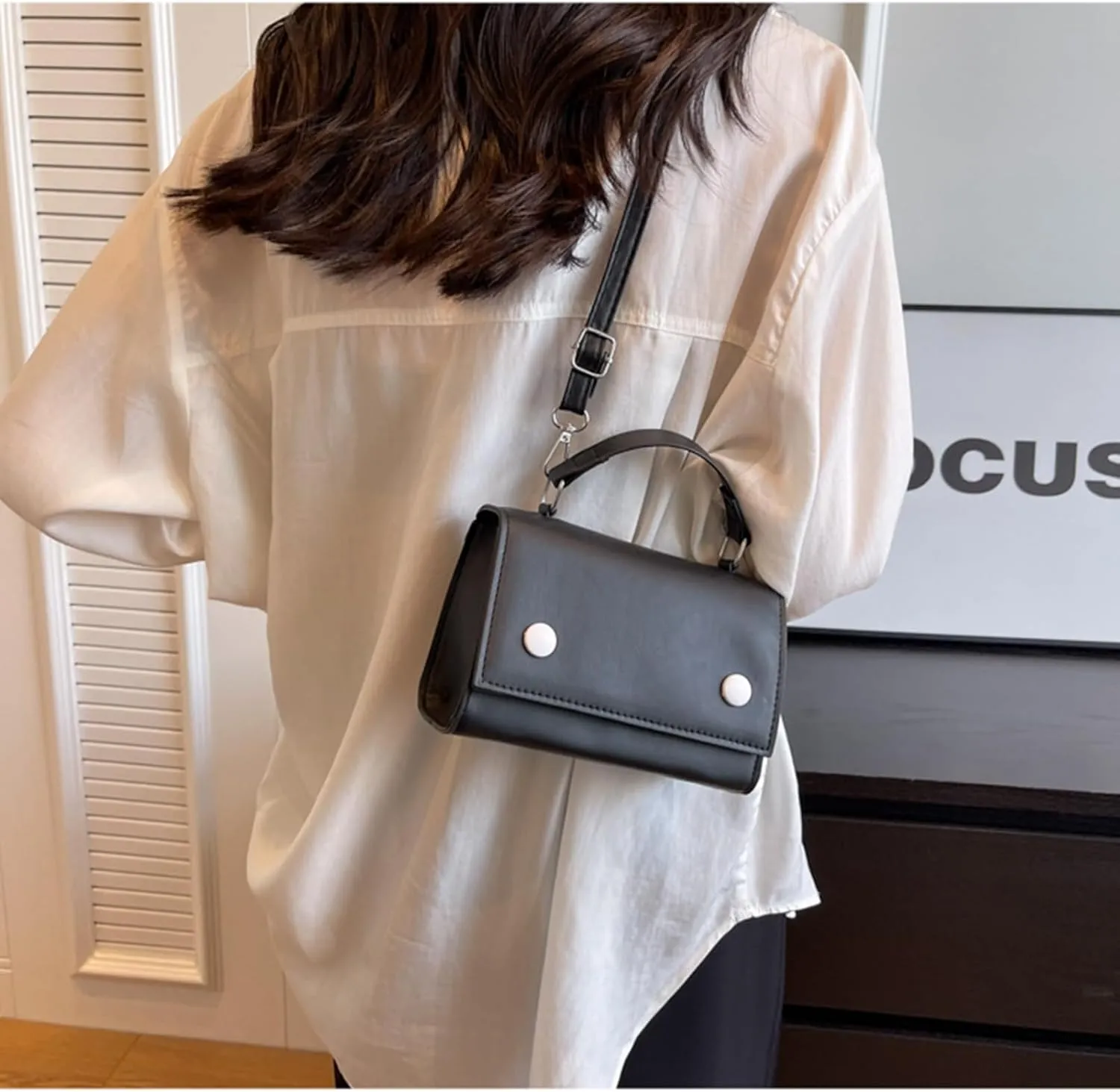 Purses and Handbag for Women Ladies PU Leather Top Handle Chain Satchel Shoulder Tote Bag Crossbody Bag (Black)