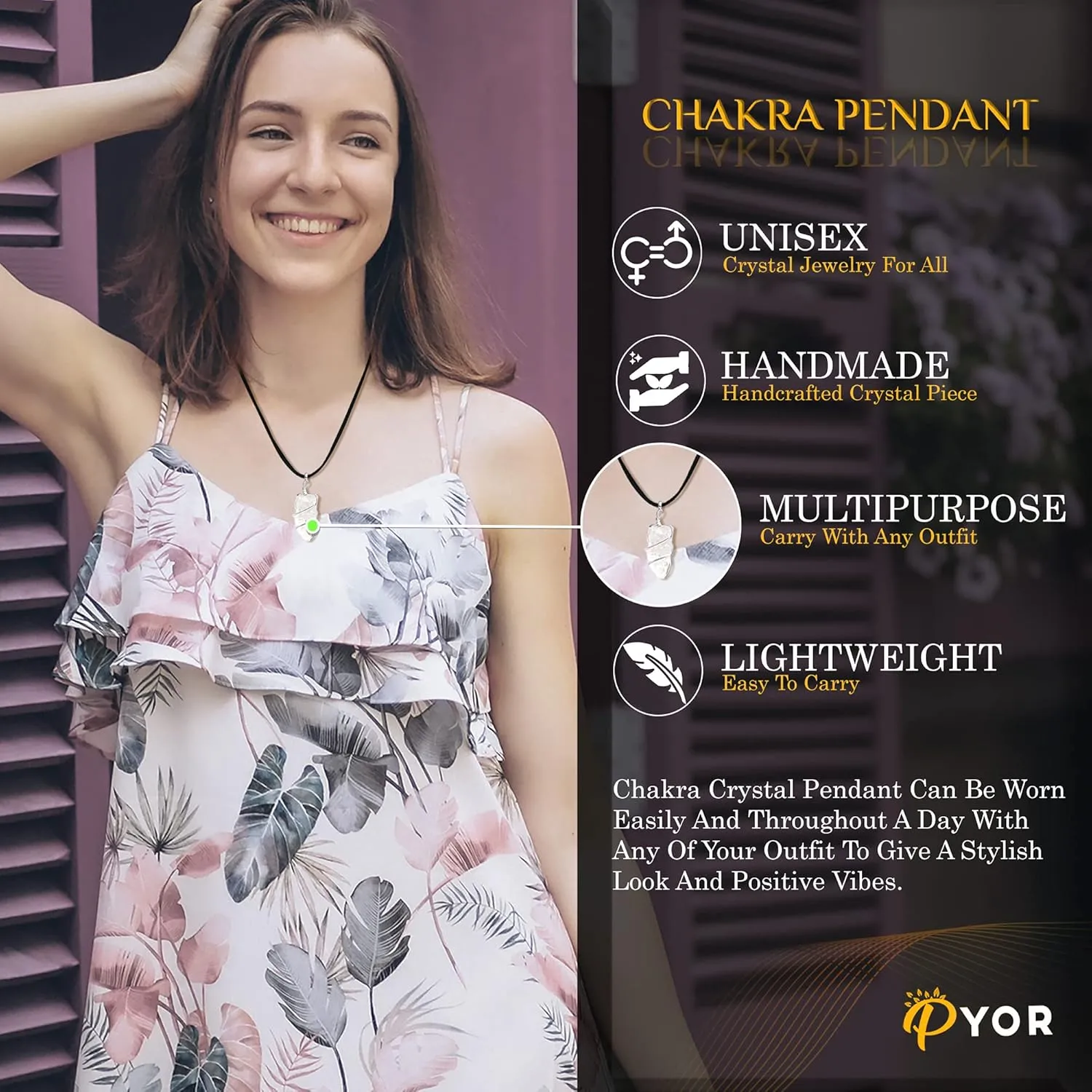 PYOR Blood Stone Raw Crystal Healing Stones Pendant Necklace Energy Generator Cool Locket Chakra Balancing Cleansing Reiki Gemstones Jewelry Spiritual Rocks Crystals Necklaces Pendants
