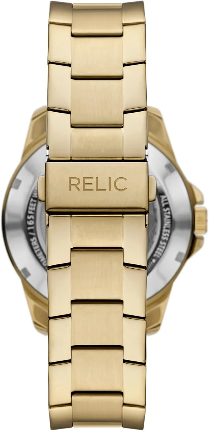 RELIC by Fossil Men's Allen Rectangular Black Stainless Steel Bracelet Automatic Watch (Model: ZR77331)