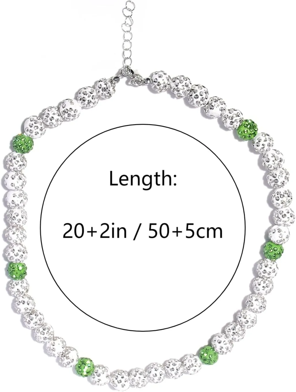 Rhinestone Baseball Bead Necklace - Bling Ice Collection Baseball Chain Necklace - Inspired Gift for Women Men