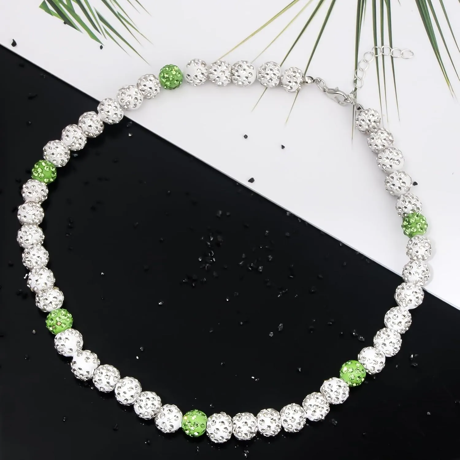 Rhinestone Baseball Bead Necklace - Bling Ice Collection Baseball Chain Necklace - Inspired Gift for Women Men
