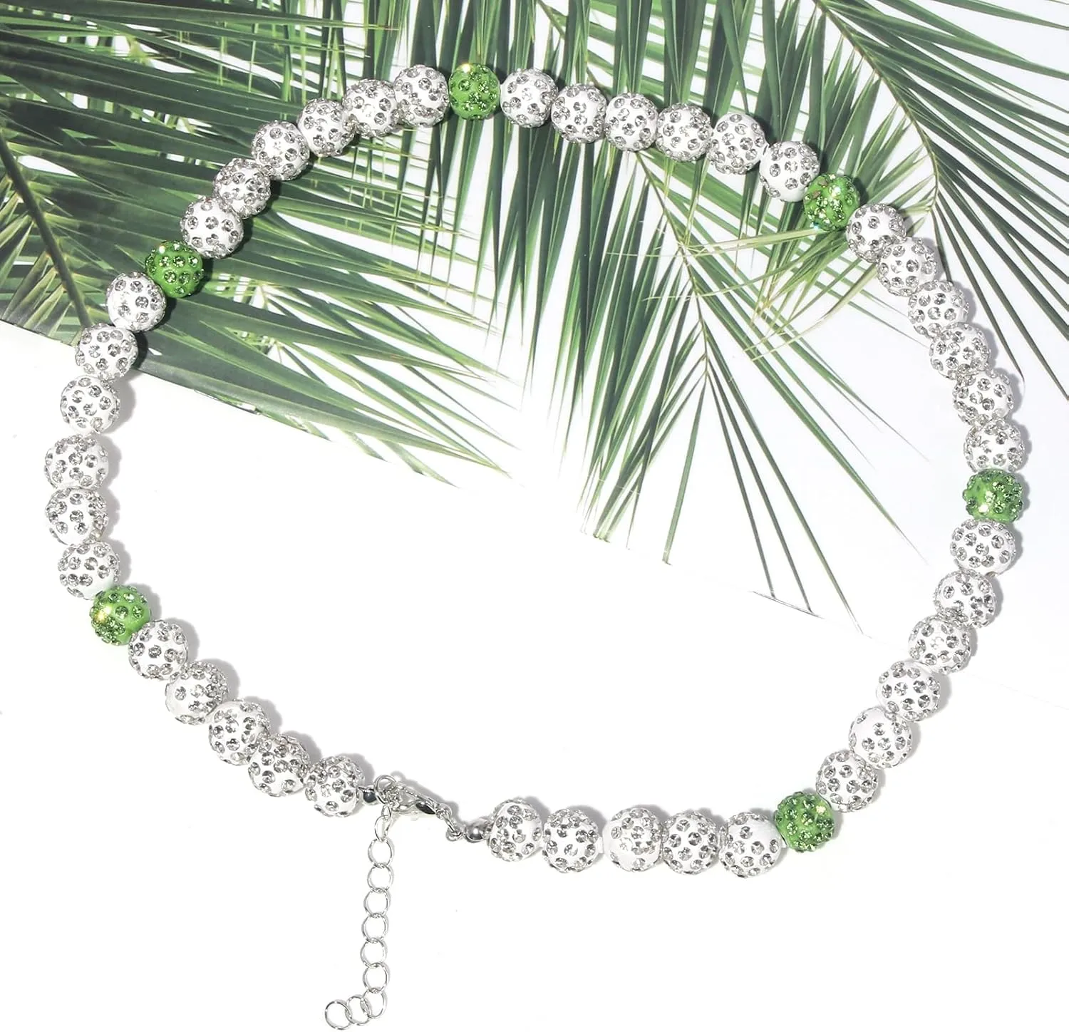Rhinestone Baseball Bead Necklace - Bling Ice Collection Baseball Chain Necklace - Inspired Gift for Women Men