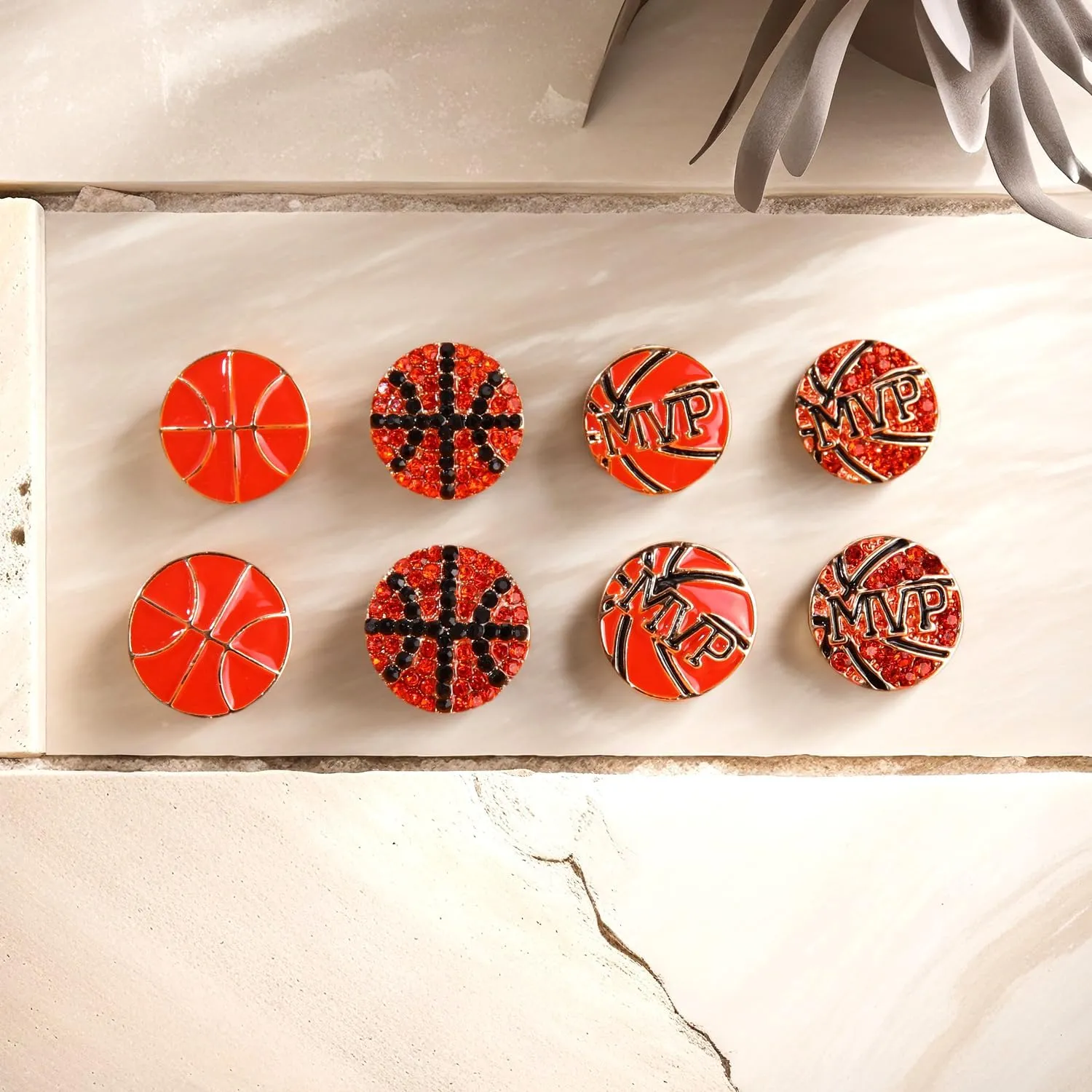 Rhinestone Baseball Softball Stud Earrings for Women, Sparkly Crystal CZ Basketball Football Volleyball Soccer Earrings, Enamel Hypoallergenic Round Stud Earrings Sport Lover Holiday Party Game Jewelry for Women