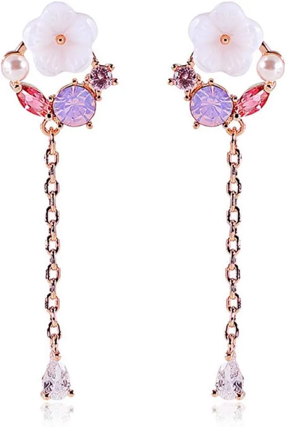 Rose Gold Plated Screw Backing Clip on Earrings No Pierced for Women Party Wedding Hypoallergenic Ear Clip
