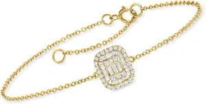 Ross-Simons 0.30 ct. t.w. Diamond Cluster Bracelet in 14kt Yellow Gold. 7.5 inches