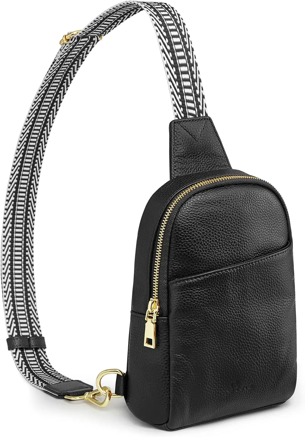 S-ZONE Genuine Leather Sling Bag for Women Men Small Crossbody Shoulder Purse