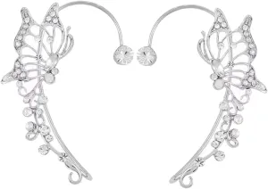 SAFIGLE 2Pcs Fairy Ear for Women Butterfly Ear Wrap Earrings Durable Cuff Jewelry for Parties Graduations and Special Occasions