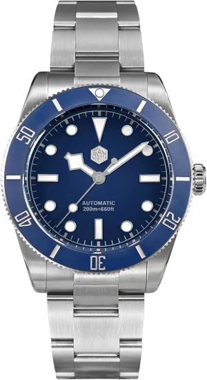 San Martin Men Watch SN0138G, 37 mm 20 Bar Diver Watch NH35 Automatic Mechanical Luxury Diving Waterproof BB54 Wrist Watch