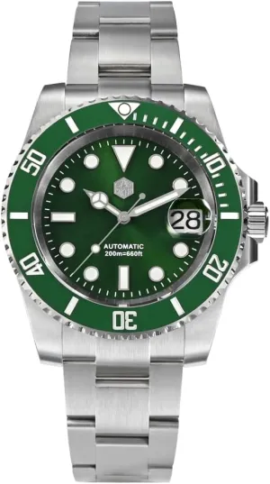 San Martin Men Watch SN017GB, 40 mm 20 Bar Diver Watch NH35 Automatic Mechanical Luxury Diving Waterproof Wrist Watch